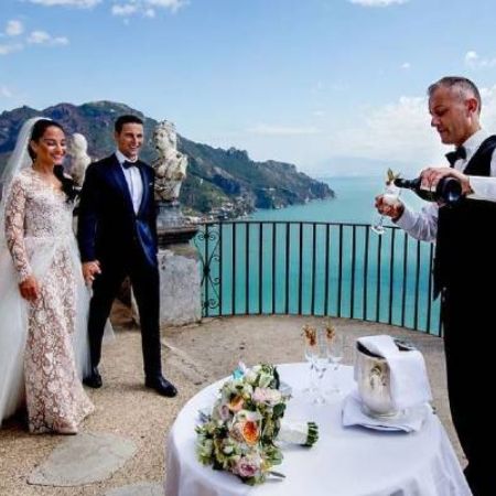 Mrs. and Mr. Riley well dressed for their wedding performed in Italy in a super secretive way.